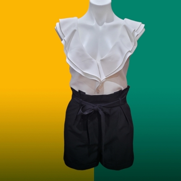 ASOS Women Black Tie High Waist Casual Shorts with Pockets Size 2- NWT. - Picture 12 of 12